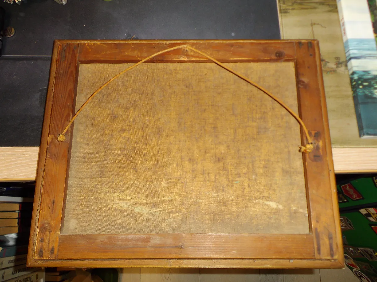 Rare: Tableau ancien d'un paysage de Paul de Castro - peinture - à restaurer vue 5