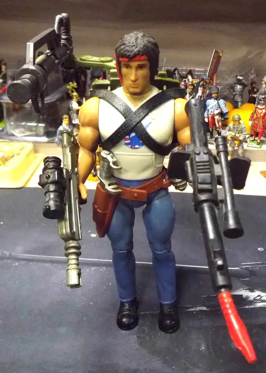 Rare: Figurine Fire Power Rambo - Coleco - 1985 - Force of Freedom - vintage